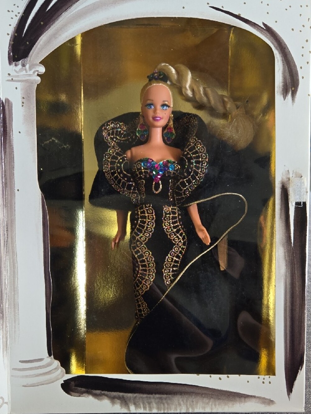 Barbie Midnight Gala Black and Gold Evening Gown Doll Art Print